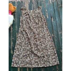 Studio I Womens 18W Brown Tiger Animal Print Sleeveless Shift Dress 21451